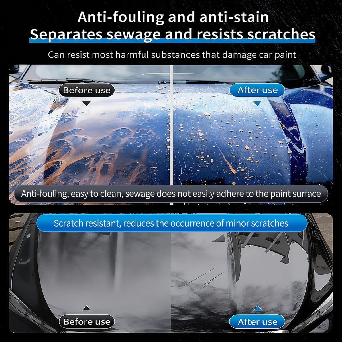 SOPAMI surface texture close-up on polished paint, demonstrates smooth mirror finish