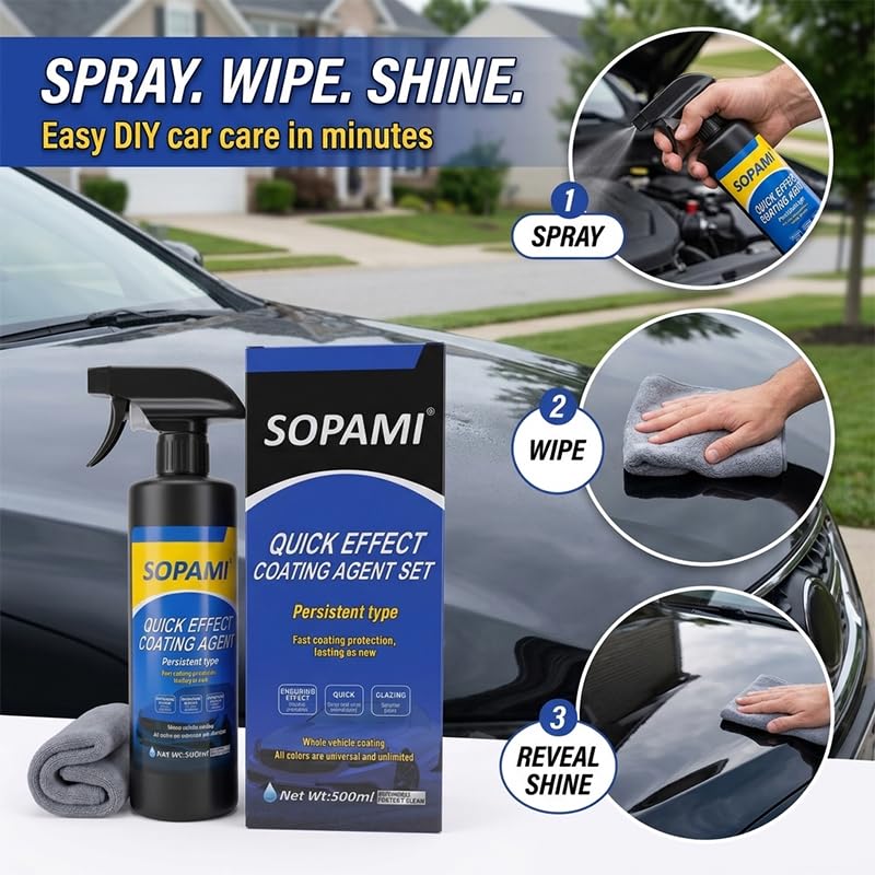 SOPAMI water beading demo showing hydrophobic protection effectiveness