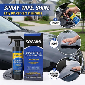 SOPAMI water beading demo showing hydrophobic protection effectiveness
