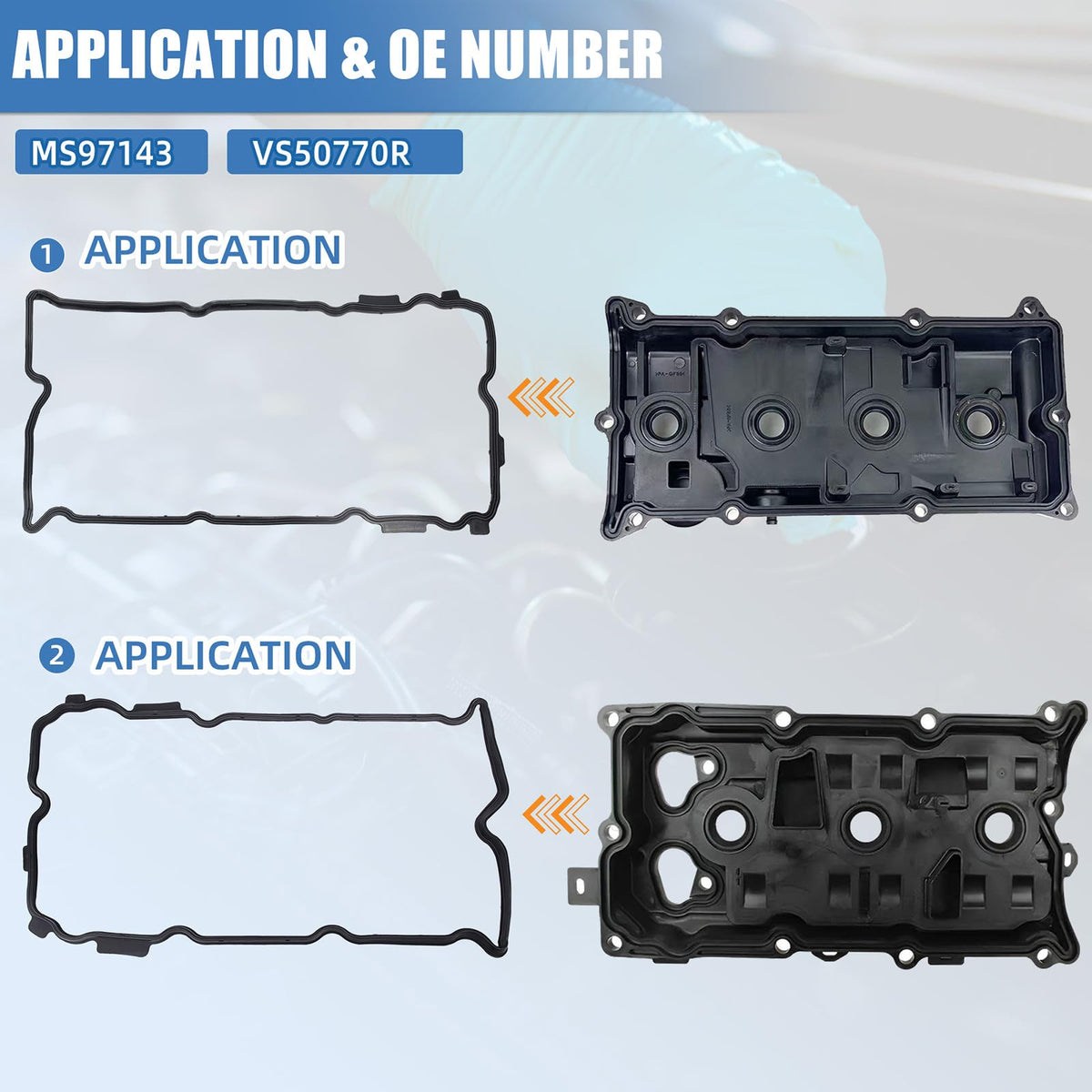 Sorello gasket set laid out to show all included components for a full engine reseal