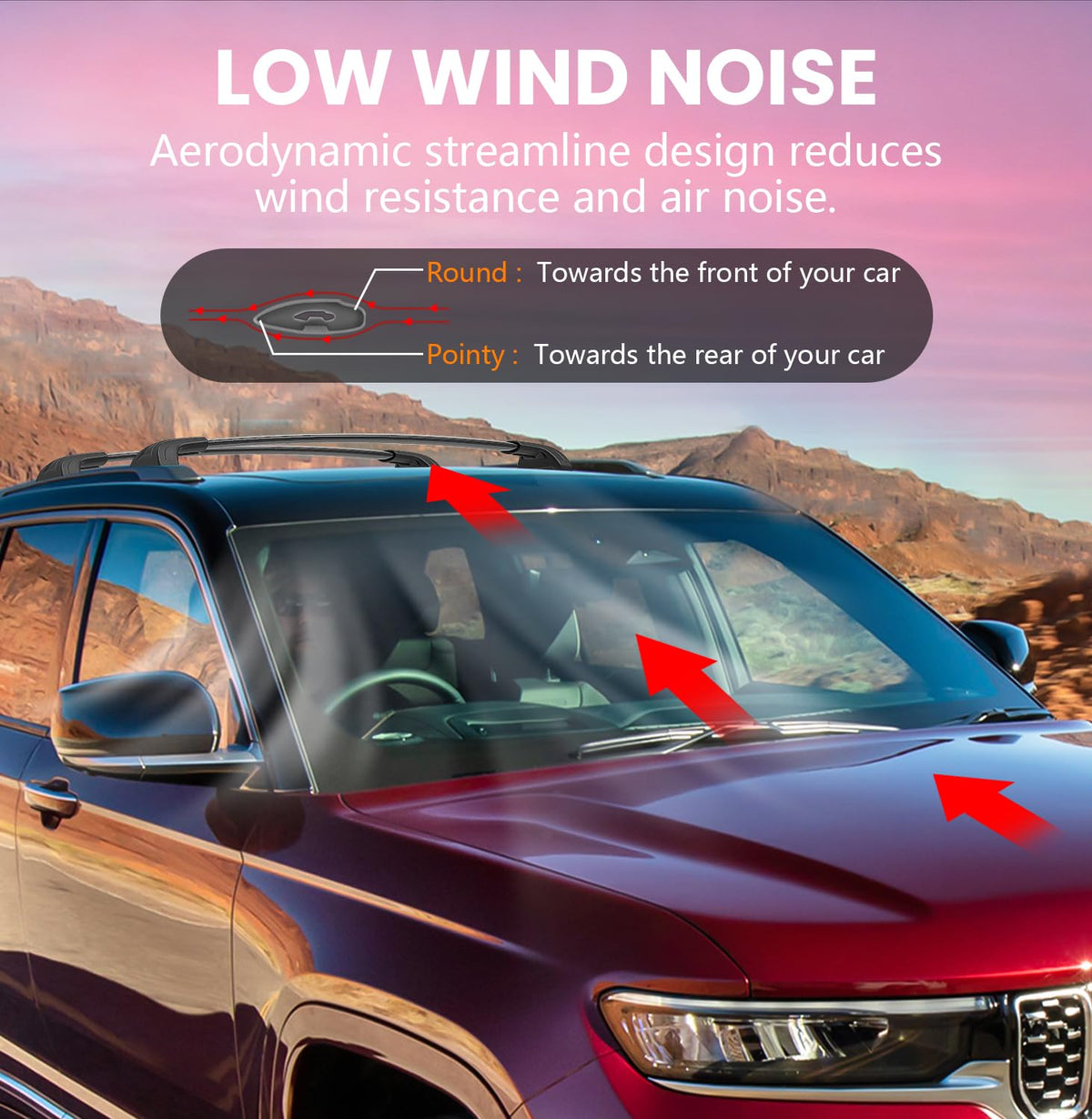 Soruci side profile aerodynamic foot design reducing wind noise