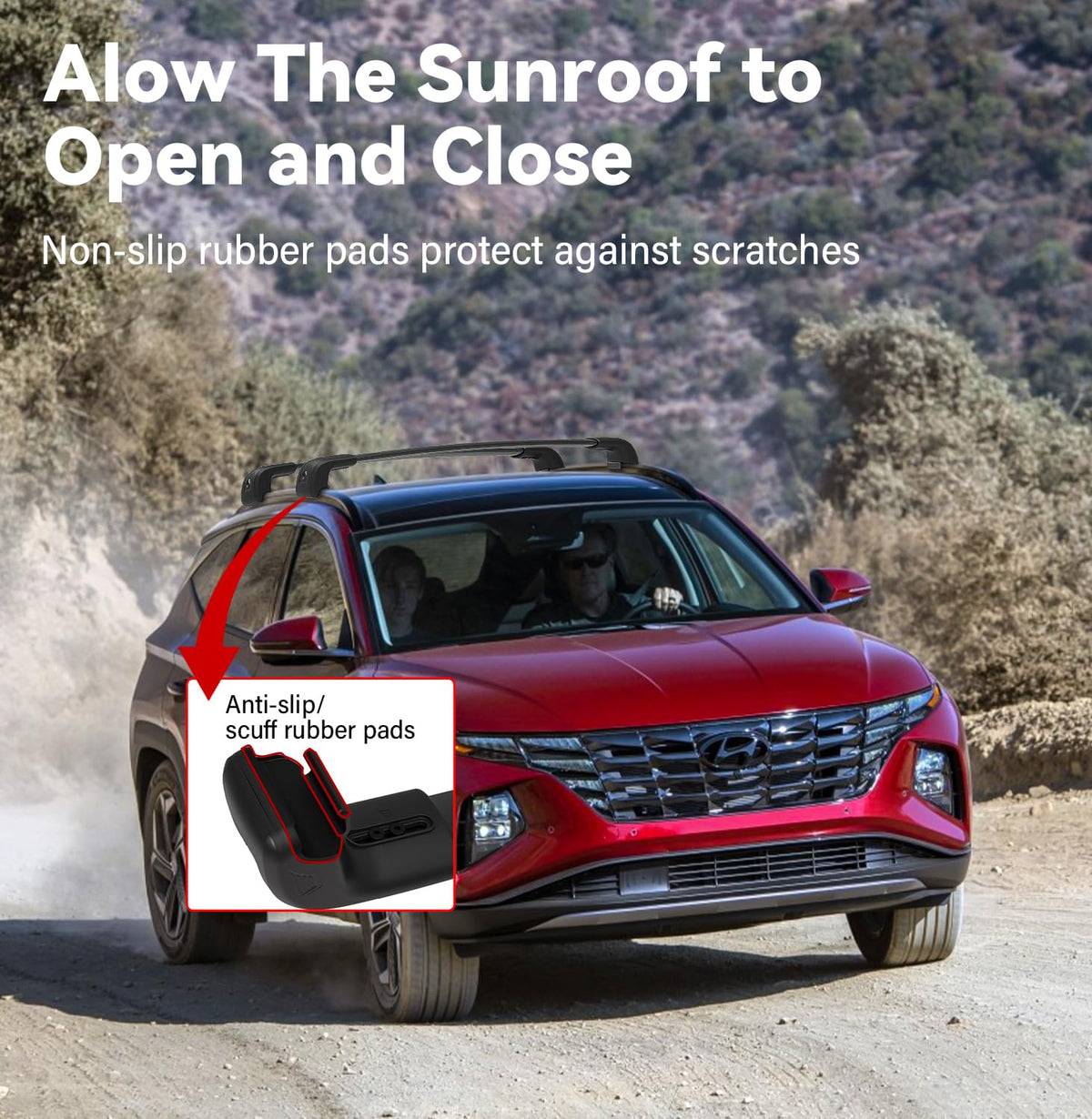 Soruci side profile on Tucson emphasizing low-profile aerodynamic design