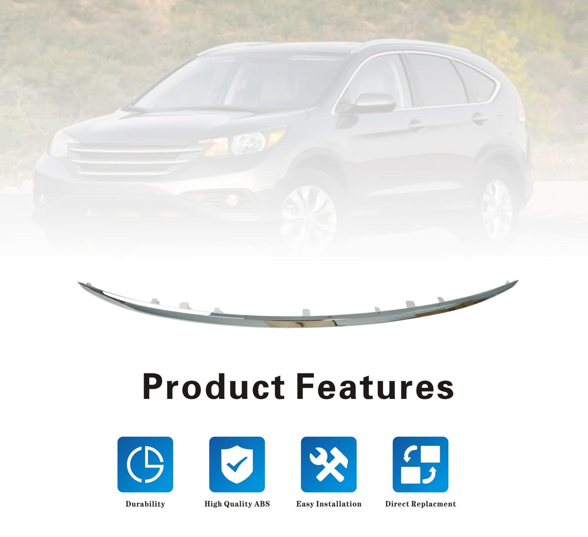 sosega grille molding installed on CR-V demonstrating restored look