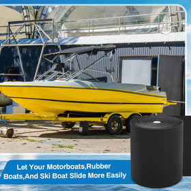 Soulchen installed on trailer bunk protecting boat hull during transport
