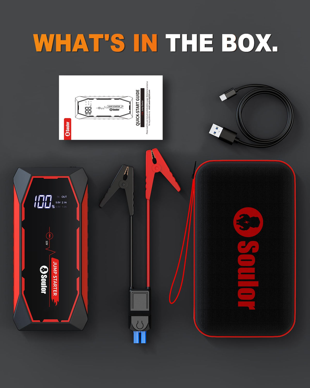 Soulor with EVA carrying case open showing organized storage of unit and accessories