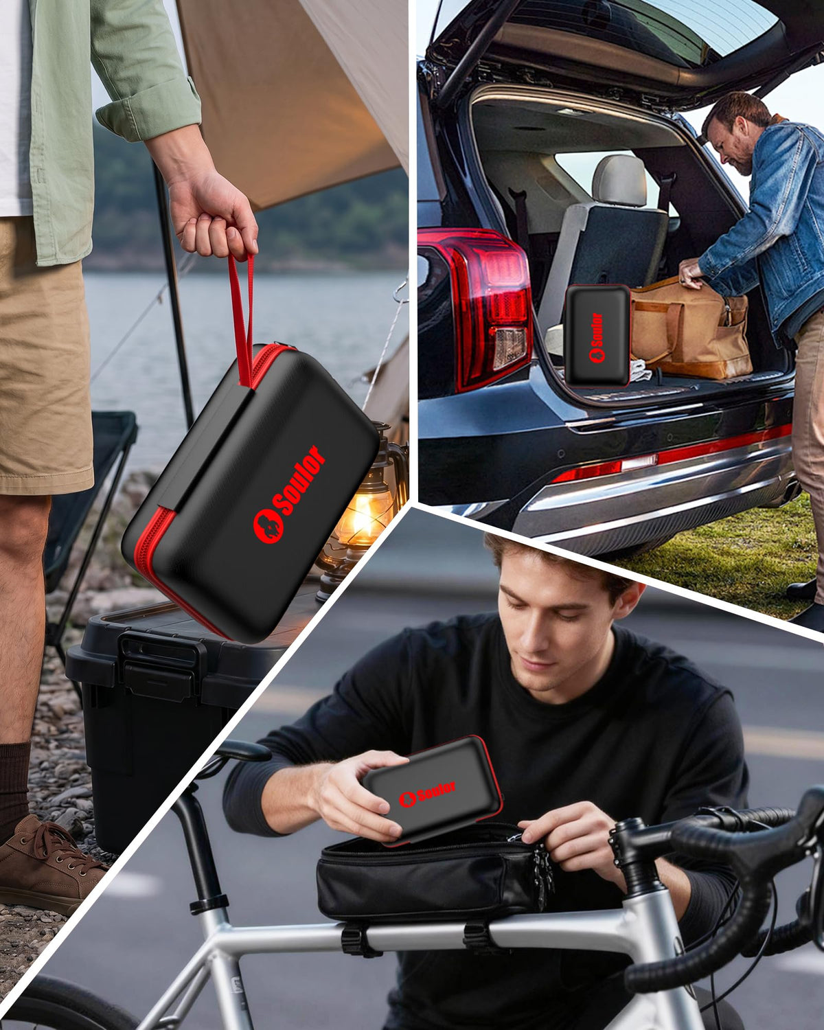 Soulor held in hand for scale showing compact portability advantage