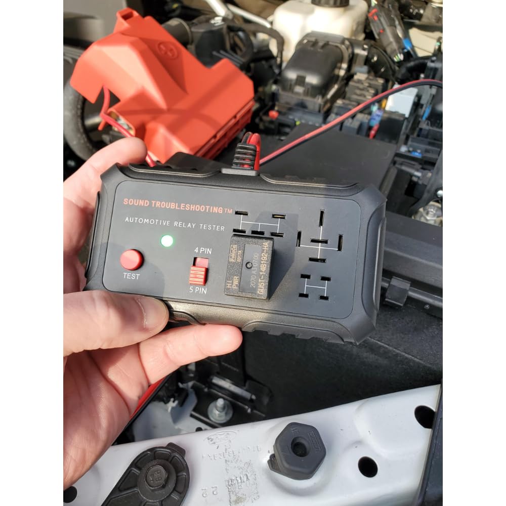 Sound Troubleshooting tester operating on a workbench, fast relay verification advantage