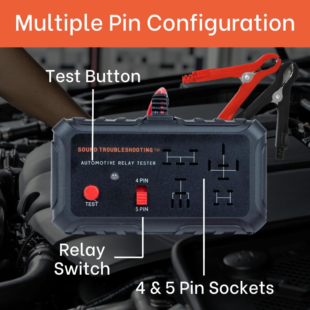 Sound Troubleshooting close-up of relay sockets, clear pin mapping for accurate fit