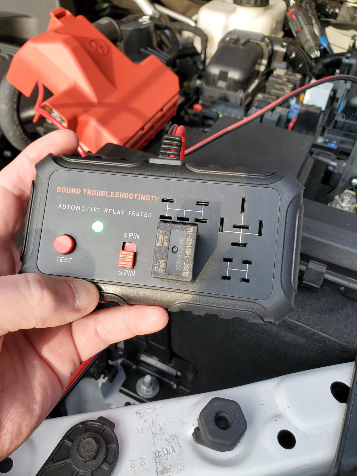 Sound Troubleshooting tester and puller stored inside a toolbox, organized for technicians