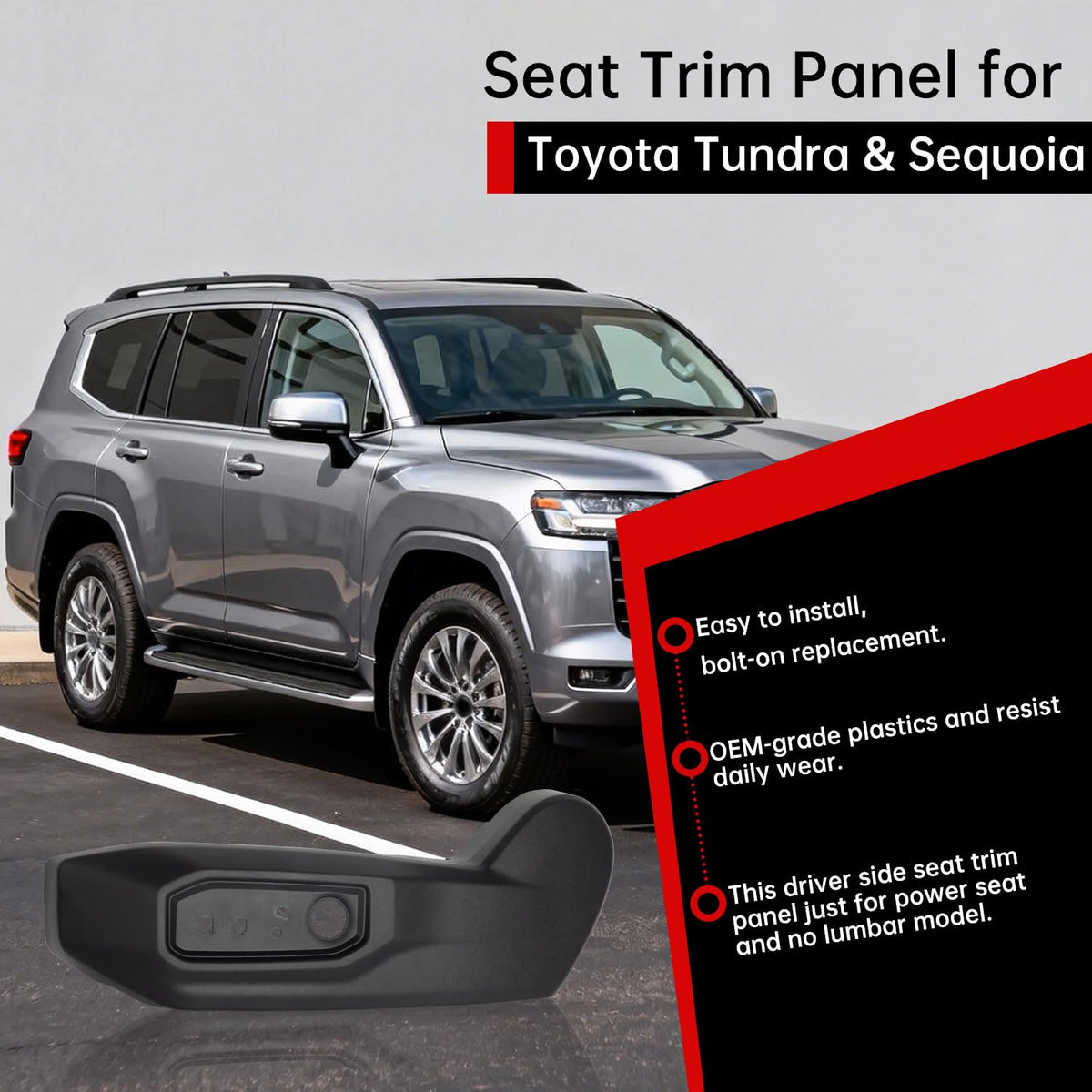 Sounrui installed panel in Toyota seat illustrating seamless original look