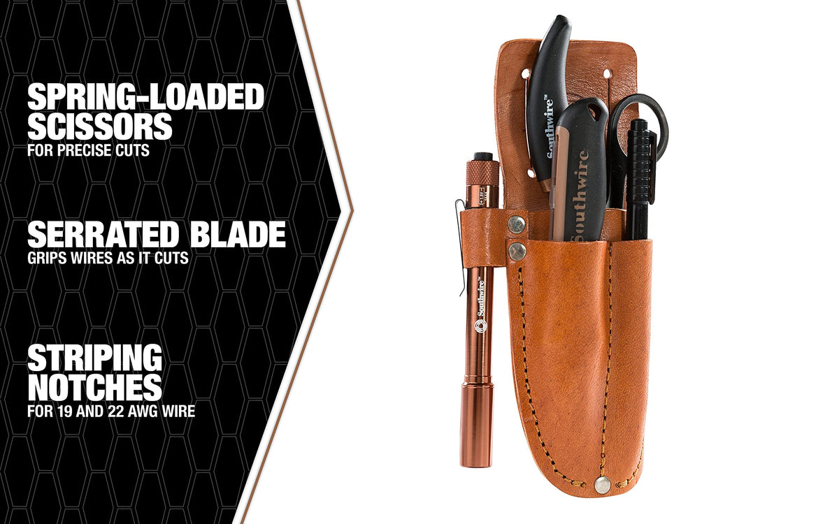 Southwire tool texture and pouch stitching showing durable construction