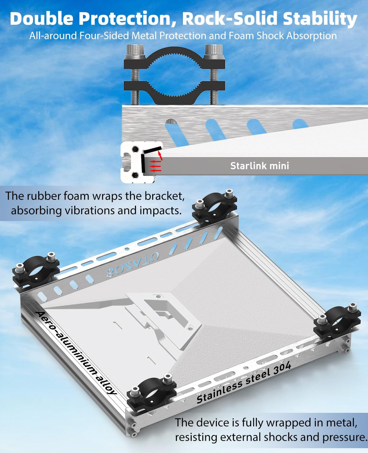SOZATO close-up of foam contact points reducing vibration and protecting dish