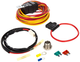Spal front view harness and relay showing compact design and easy mounting
