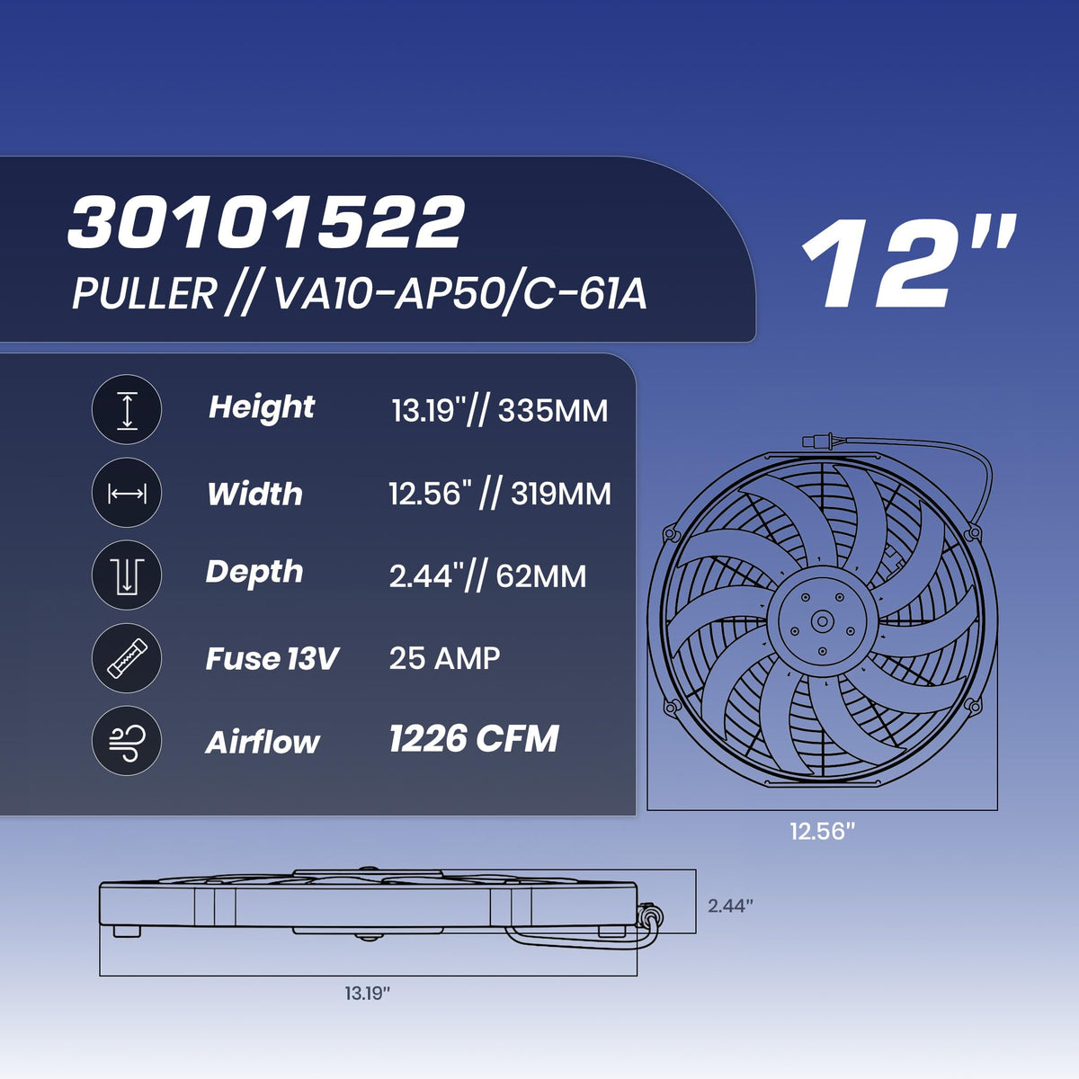 SPAL sealed motor detail emphasizing IP68 protection and durability in wet conditions