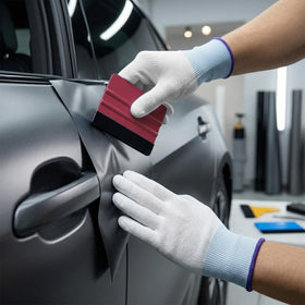 Spanno felt squeegee detail protecting film while smoothing for flawless finish
