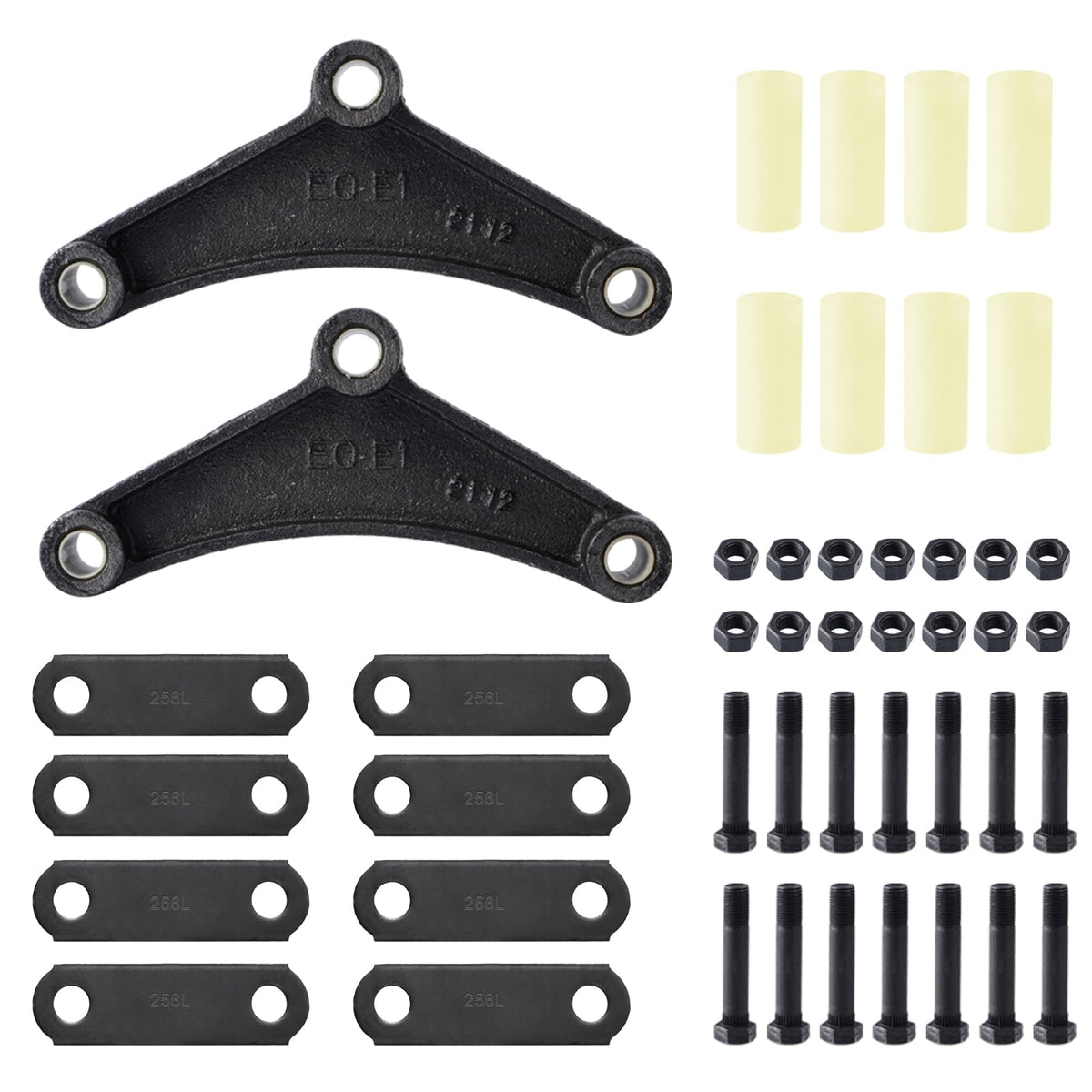 SPARKWHIZ front package showing full shackle kit and included hardware for quick replacement