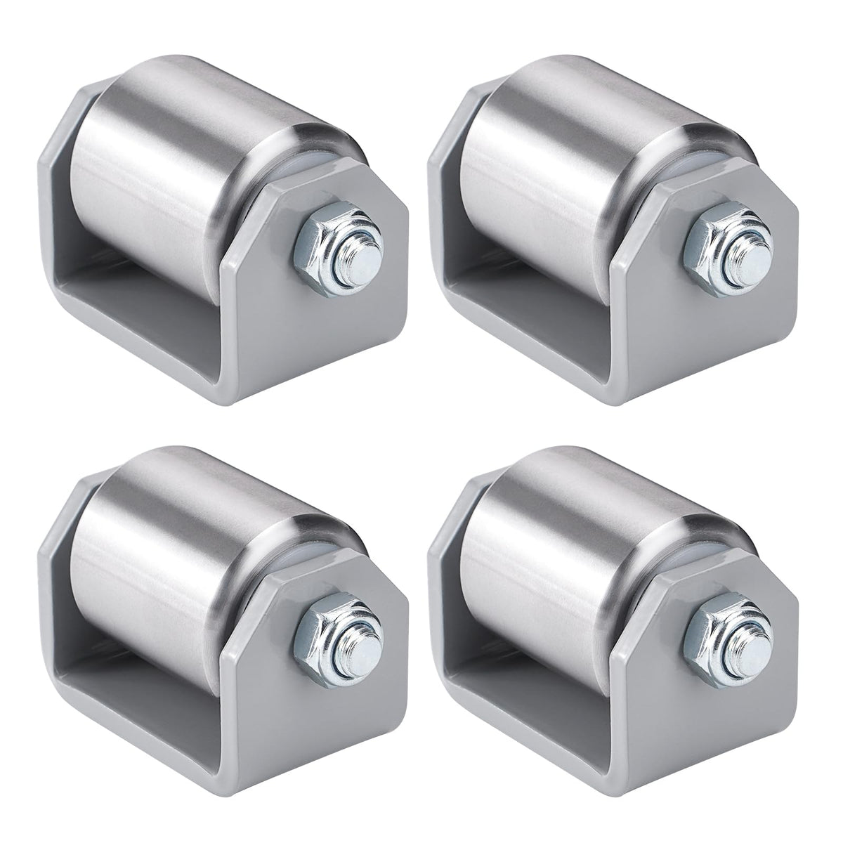 SPARKWHIZ front view of four weld-on rollers showing compact profile and durability