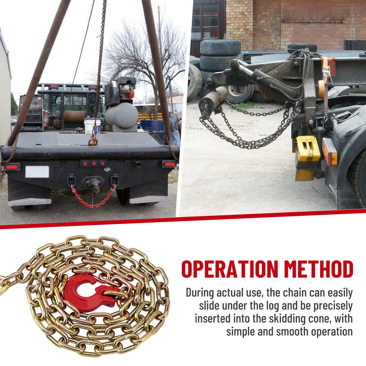 SPARKWHIZ full 7ft chain laid out showing length and handling convenience