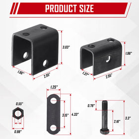SPARKWHIZ shackle straps detail showing eye-to-eye measurement for correct fit