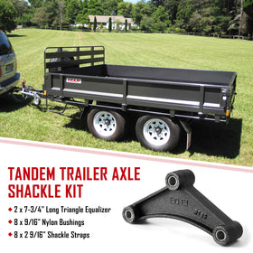SPARKWHIZ shackle kit installed on trailer axle demonstrating improved alignment and stability