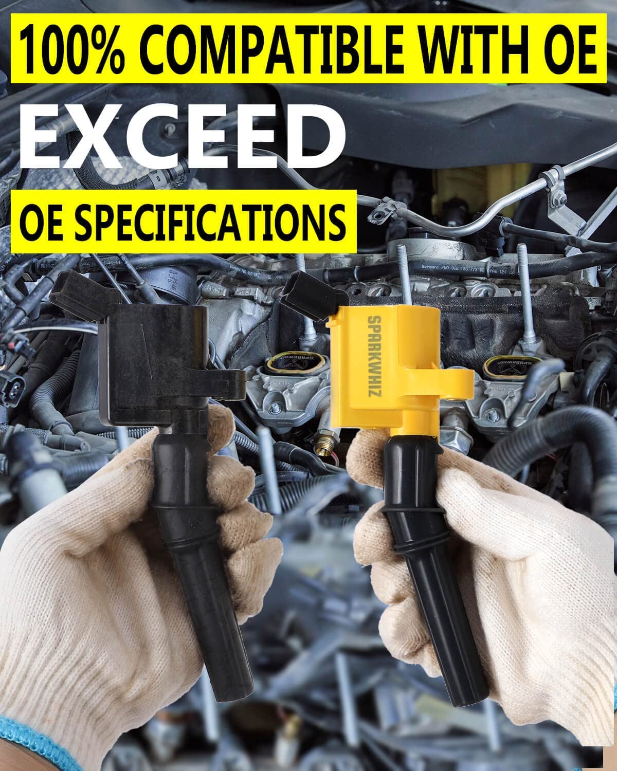 SPARKWHIZ coil and plug installed in engine demonstrating reliable ignition performance