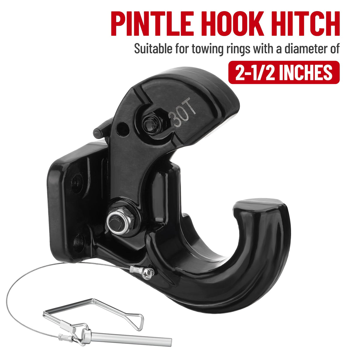 SPARKWHIZ pintle hook mounting plate detail showing bolt holes for reliable installation