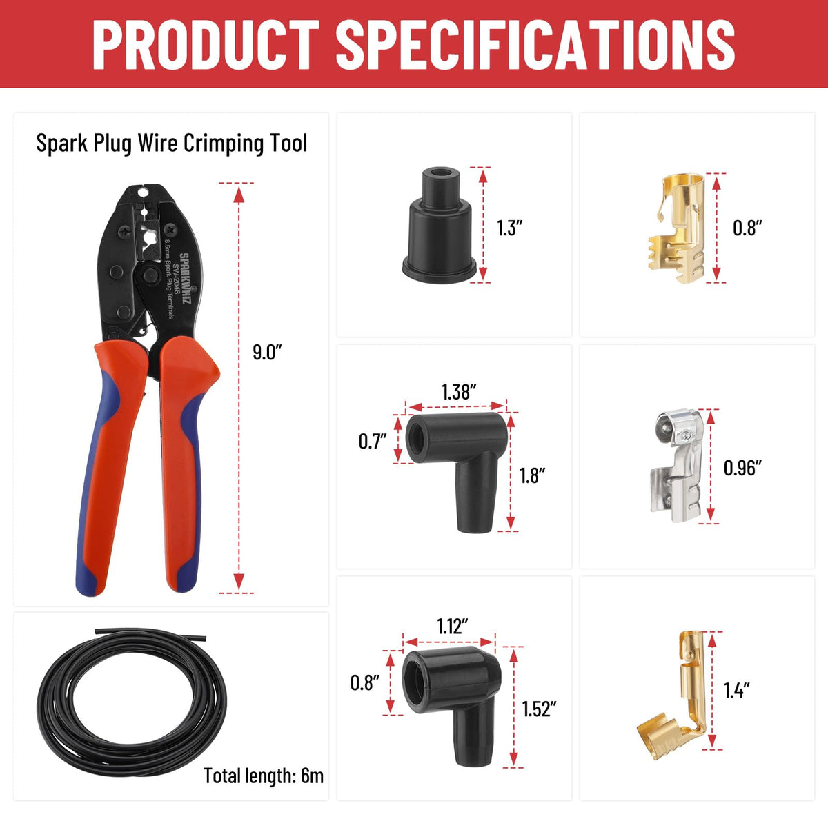 SPARKWHIZ black rubber boot detail protecting terminal from dust and moisture