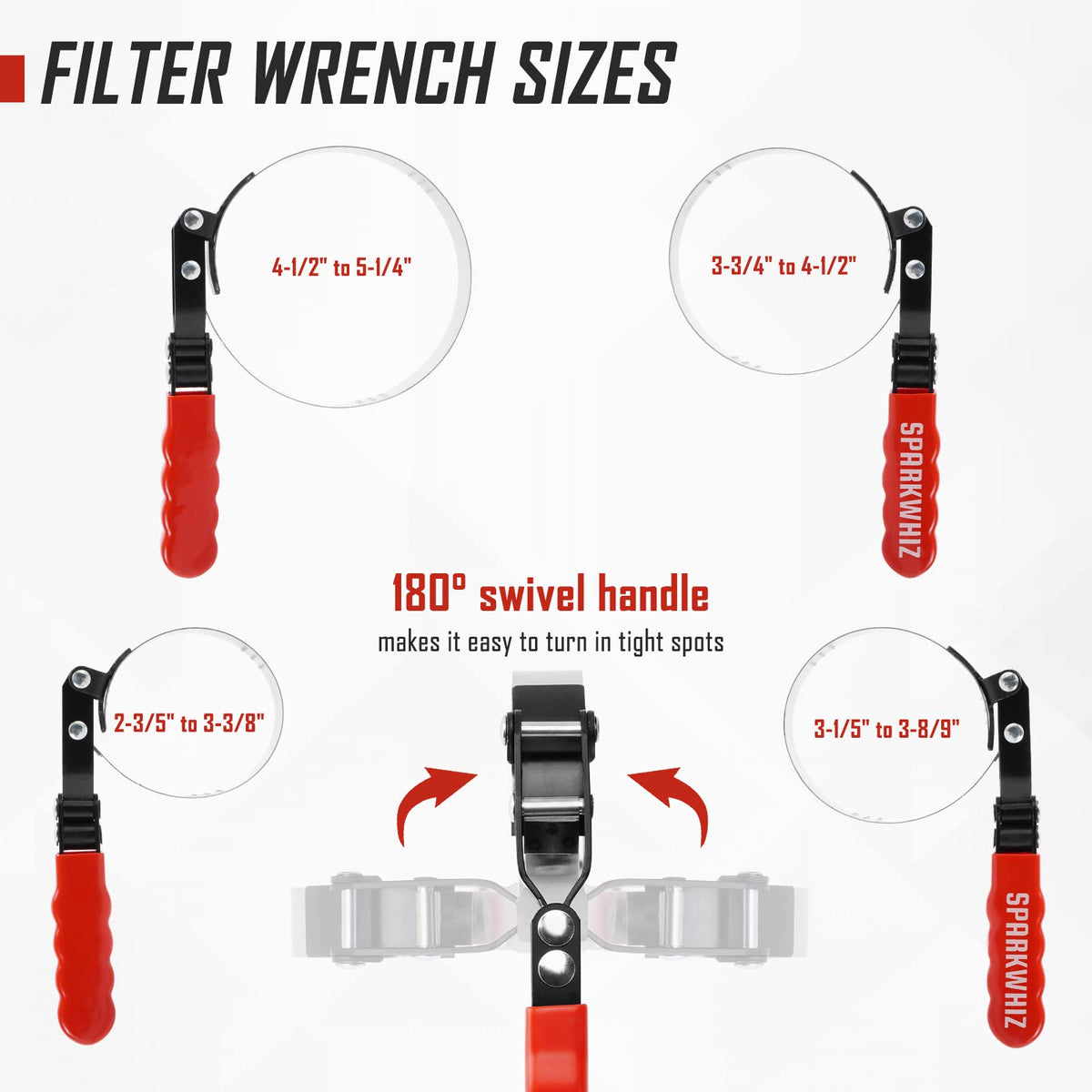 SPARKWHIZ tool next to 3/8-inch ratchet showing compatible drive sizes