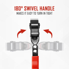 SPARKWHIZ swivel mechanism detail demonstrating sturdy pivot and size selection