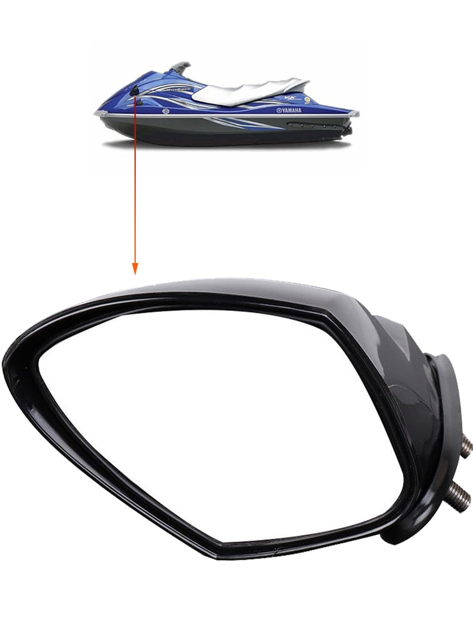 SPAUTO left mirror front view showing clean black finish and OEM fit