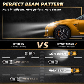 SPBRTBUB night road beam pattern showing longer, clearer road visibility