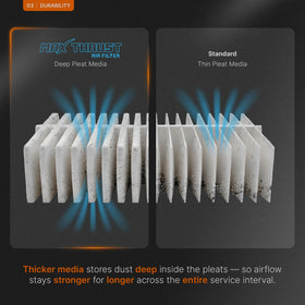 SPEARHEAD filter installed in engine bay demonstrating direct-fit convenience benefit