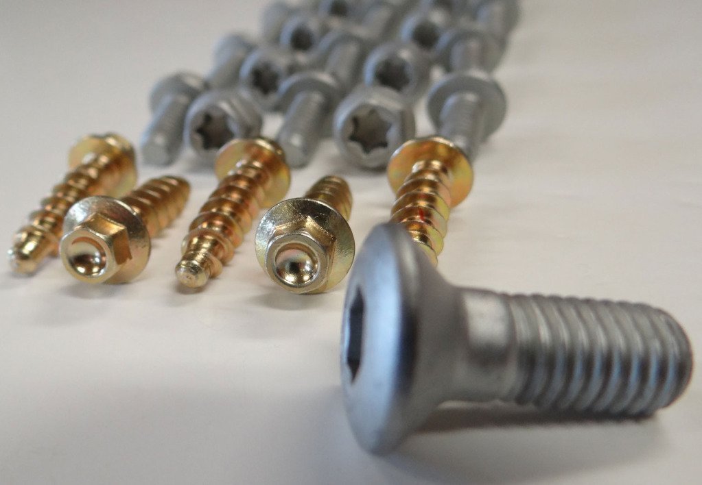 Specbolt closeup of torx flange bolts showing plating and fit quality for KTM