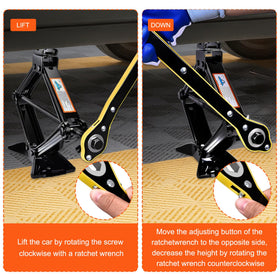 SPECILITE scissor jack in use lifting a passenger car safely and efficiently