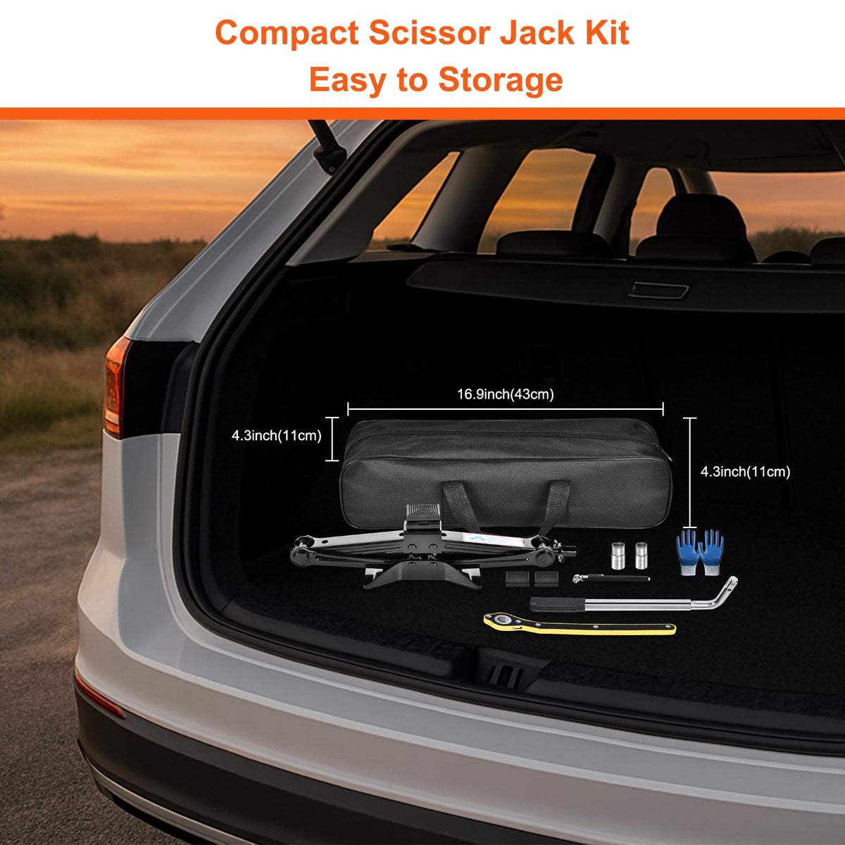 SPECILITE packed storage bag in trunk keeping emergency tools organized