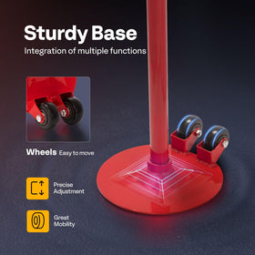 SPECSTAR caster wheels under stand for easy repositioning and workshop efficiency benefit