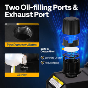 SPECSTAR stainless inlet filter and exhaust cotton filter capturing contaminants