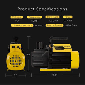 SPECSTAR vacuum pump connected to an AC unit demonstrating system evacuation