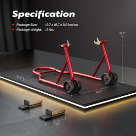 SPECSTAR stand beside a ruler showing dimensions to verify fit and capacity
