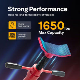 SPECSTAR threaded rod adjustment detail showing height range and secure locking benefit