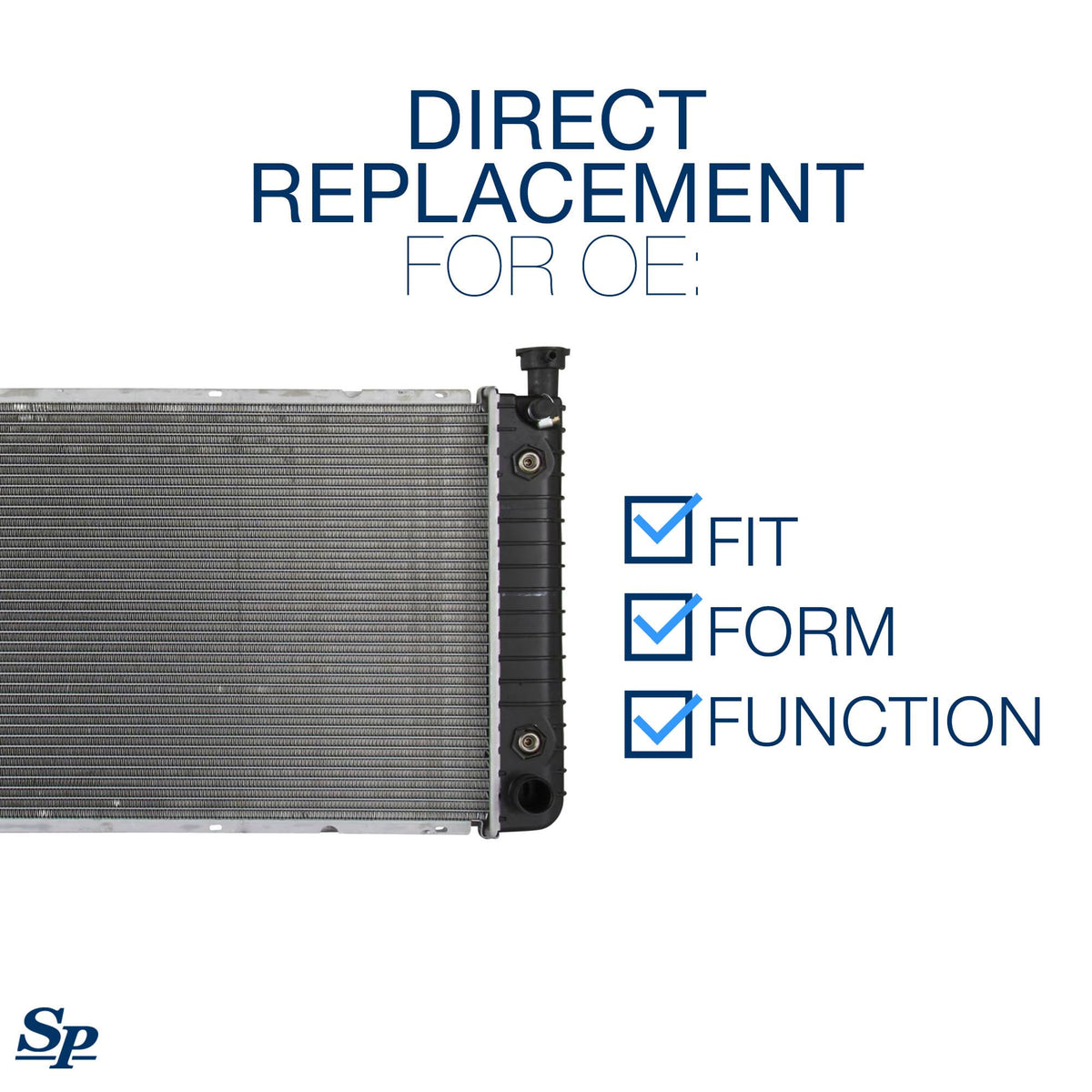 Spectra Premium core closeup revealing fin density for improved heat transfer advantage