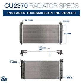 Spectra Premium close-up of high-density multi-louvered core for better cooling