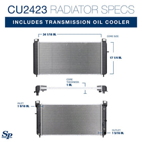 Spectra Premium close-up of high-density multi-louvered core fins for improved cooling