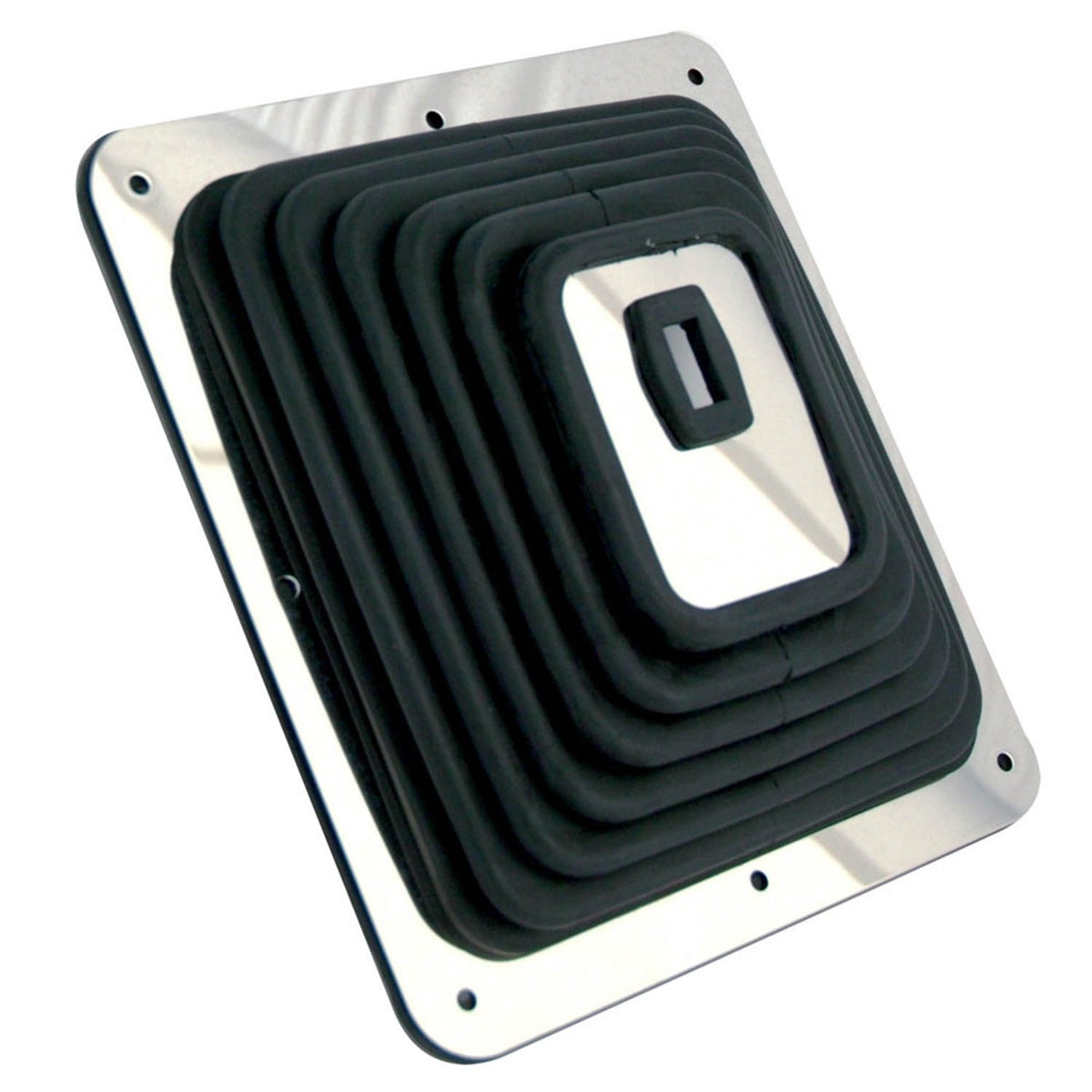 Spectre shift boot front view with chrome ring showing neat sealed installation