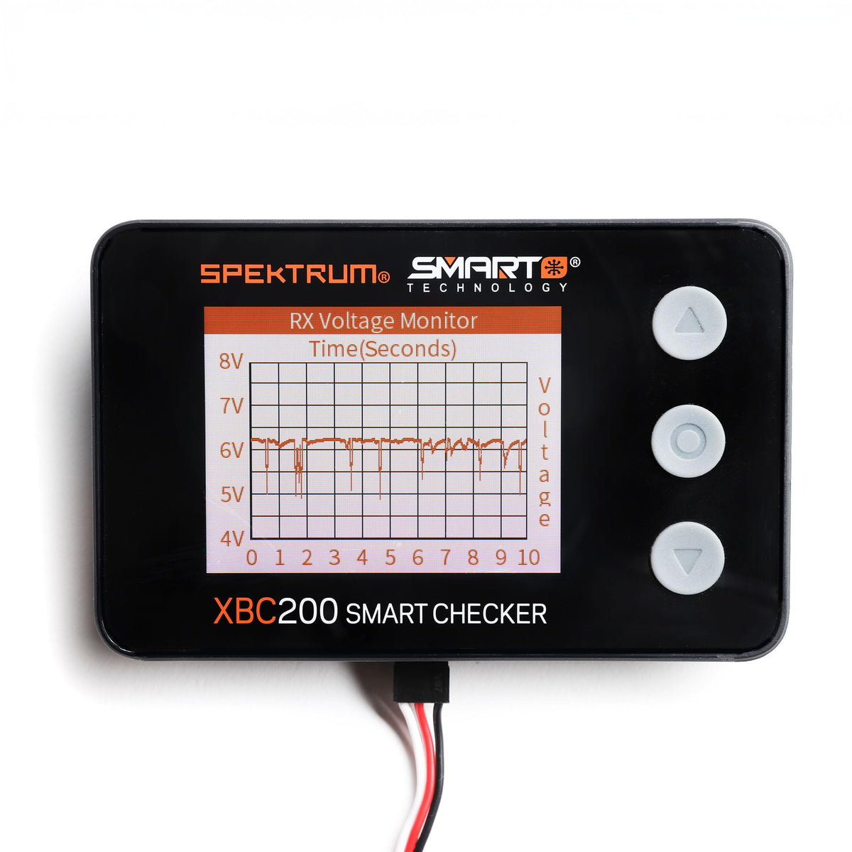 Spektrum XBC200 close-up of full-color display for clear voltage readouts