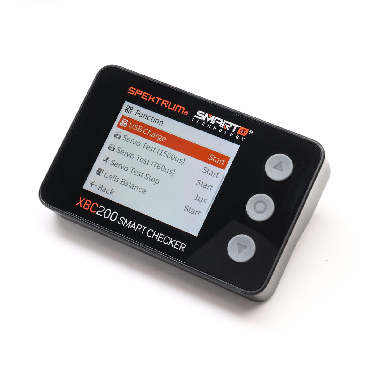 Spektrum XBC200 front panel view showing display and ports for quick diagnostics