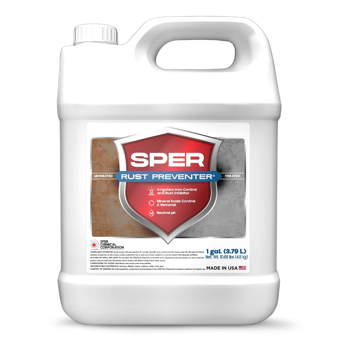 SPER Chemical front label on 1 gallon container showing product identity and benefits