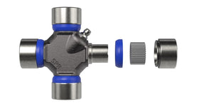 Labeled Spicer kit parts laid out showing included attaching hardware for installation