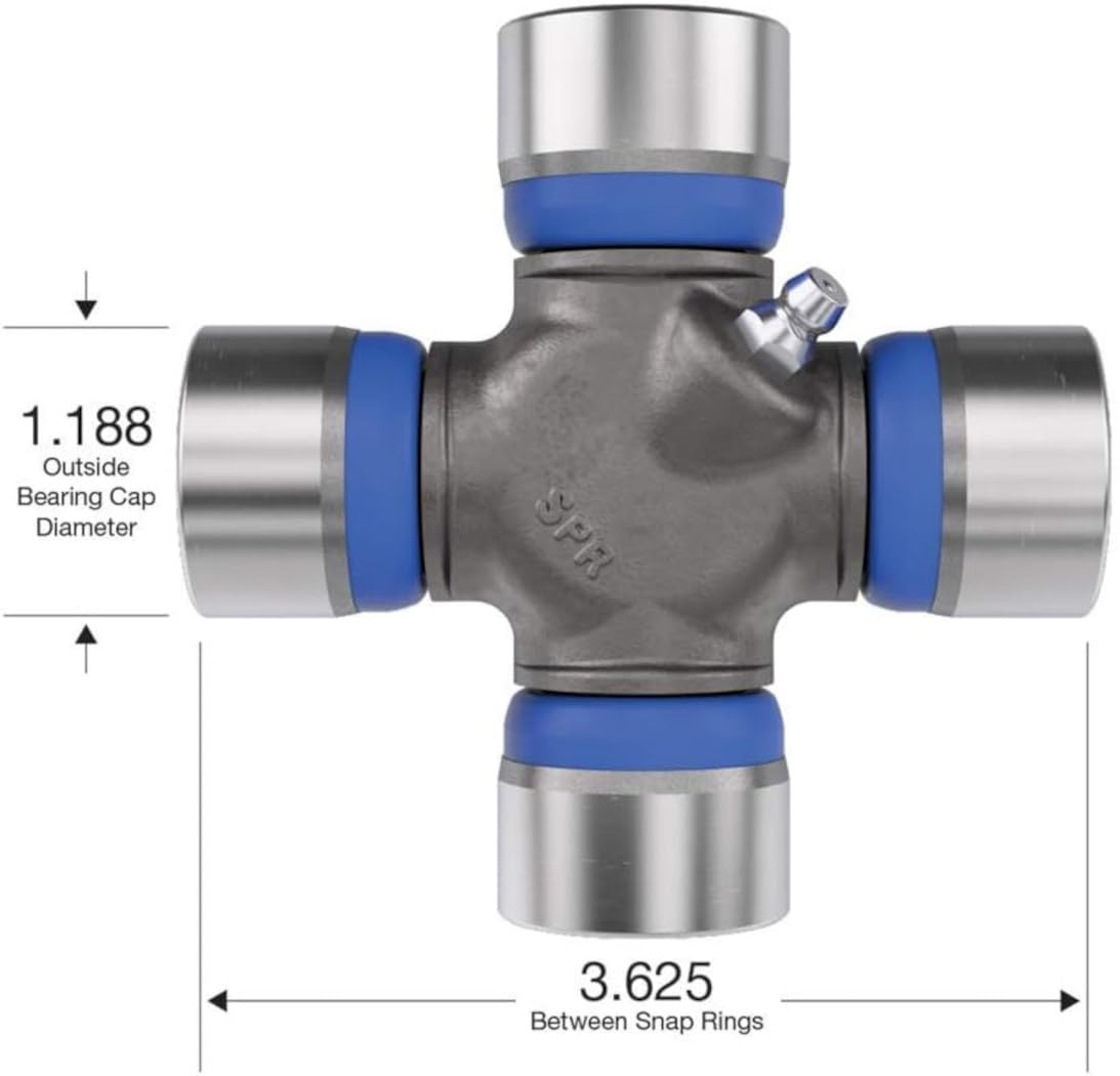 Spicer dimension comparison showing 3.625 inch cap-to-cap measurement