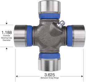 Spicer dimension comparison showing 3.625 inch cap-to-cap measurement